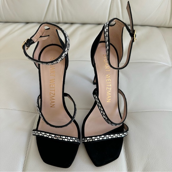 Stuart Weitzman Sabrine 100 embellished suede sandals ( Size 6.5) - Picture 5 of 10